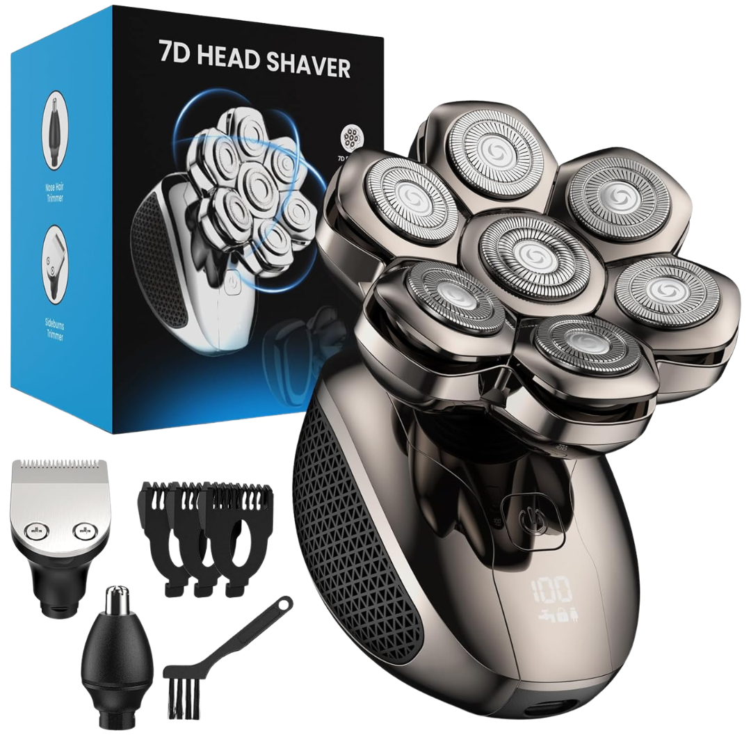 Feysfew 7D Floating Electric Head Shaver For Bald Men