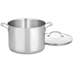 Cuisinart Chef's Classic 10-Qt Stockpot With Glass Cover, Brushed Stainless Steel
