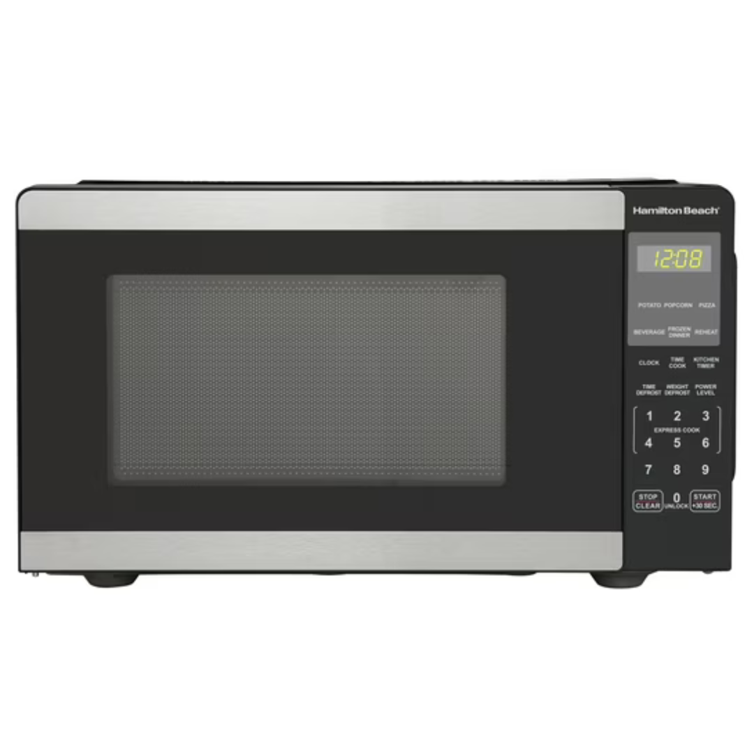 900W Hamilton Beach 0.9 Cu Ft Countertop Microwave Oven (Stainless Steel)