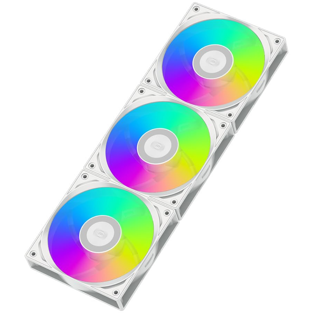 3-Pack PCCOOLER 120mm PWM ARGB Computer Case Fans Kit (White)