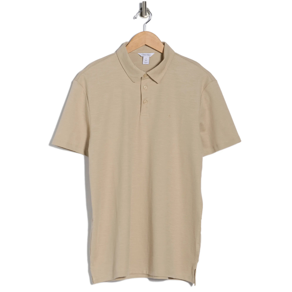 Calvin Klein Men's Classic Fit Embroidered Slub Knit Polo