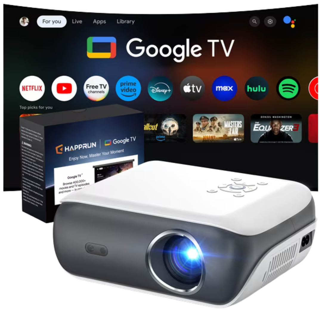 Happrun 4K Google TV Projector W/ Official Google License