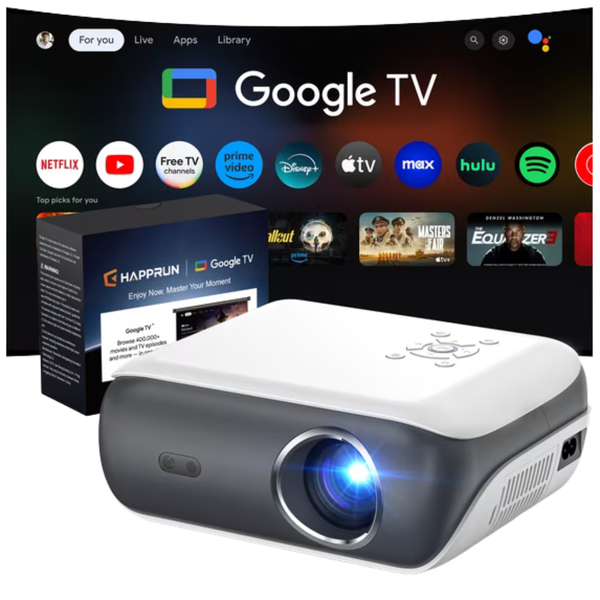 Happrun 4K Google TV Projector W/ Official Google License