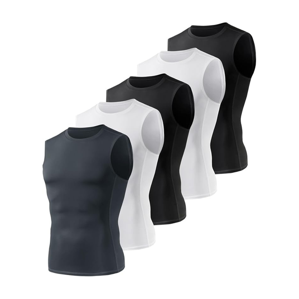 5-Pack Men's Sleeveless Quick Dry Athletic Tank Top