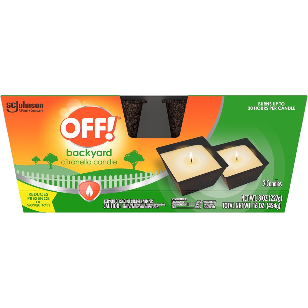 2-Pack 8-Oz OFF! Backyard Citronella Scented Candle