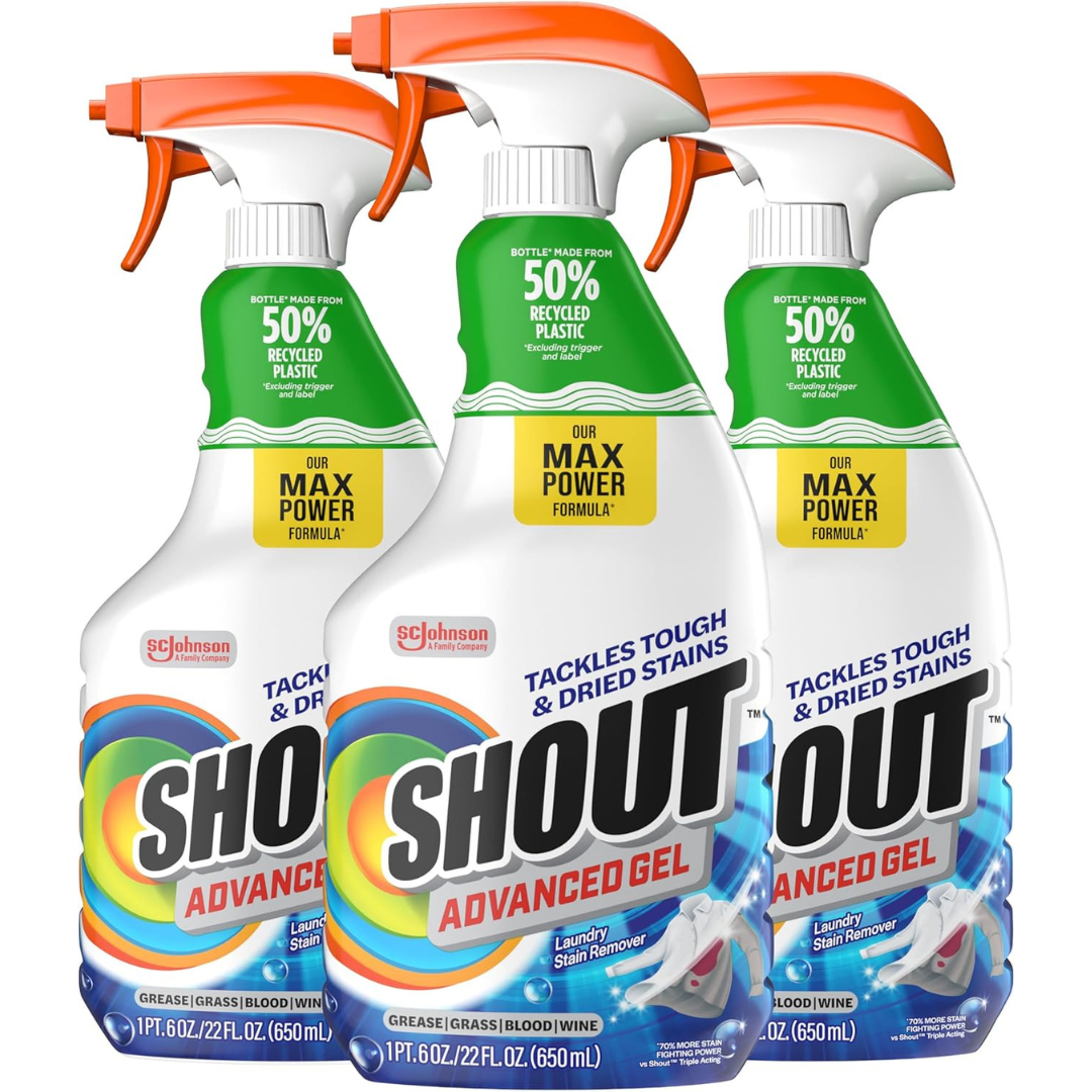 3-Pack Shout Advanced 22 oz Laundry Stain Remover Gel