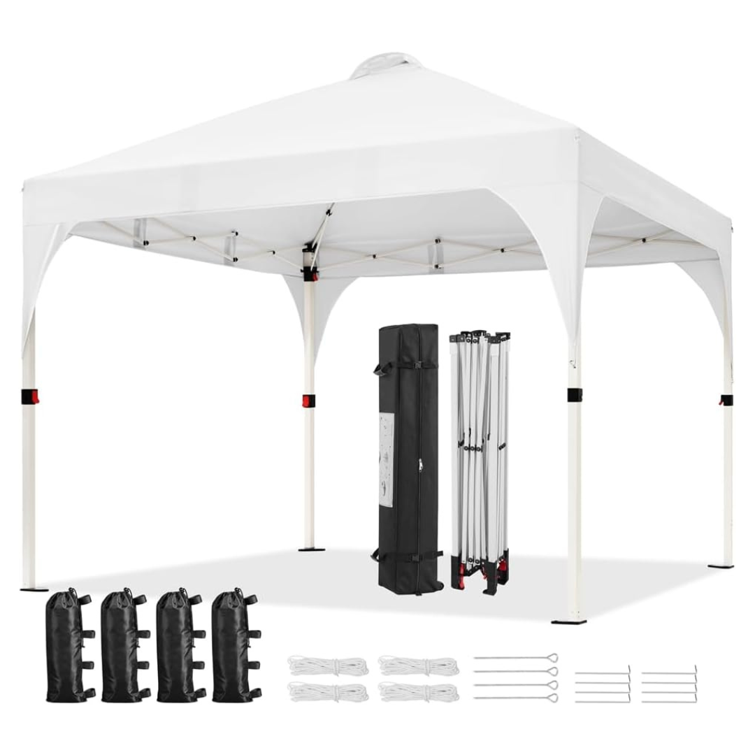 Yaheetech 10" X 10" Pop-Up Canopy Tent W/ Vent, Wheeled Bag