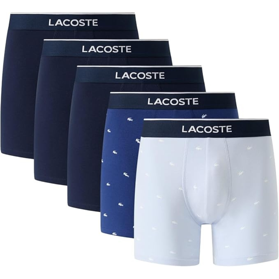 5-Pack Lacoste Men's Cotton Stretch Mini Croc Print Boxer Briefs