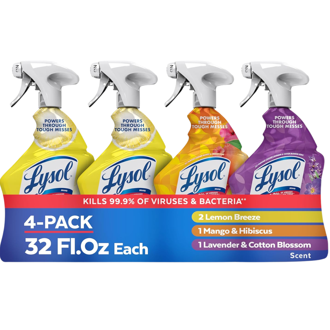 4-Pack 32-Ounce Lysol All Purpose Disinfecting Cleaner Spray