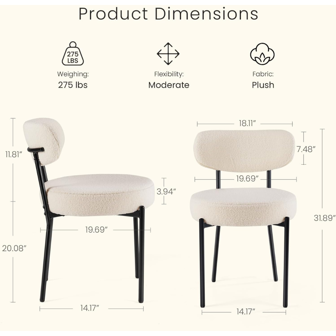 Set of 2 Dumos Mid Century Modern Dining Chairs