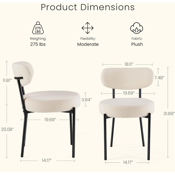 Set of 2 Dumos Mid Century Modern Dining Chairs