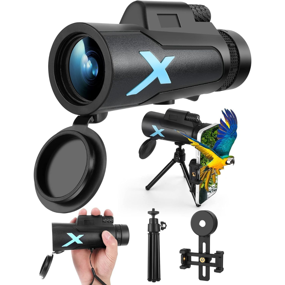 12 x 50 High Power HD Monocular Telescope with Phone Adapter & Tripod