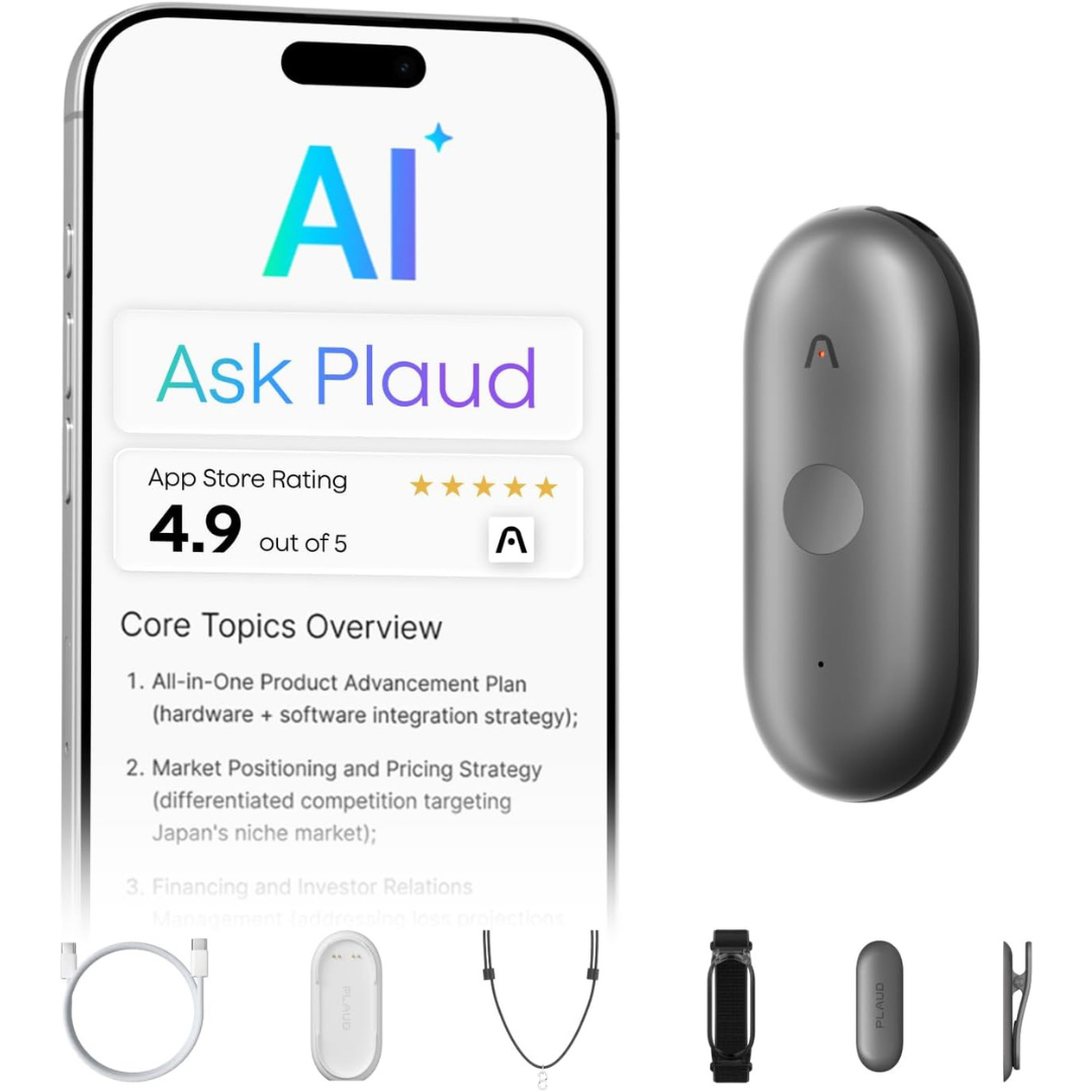 Plaud 64GB Audio NotePin S AI Voice Recorder