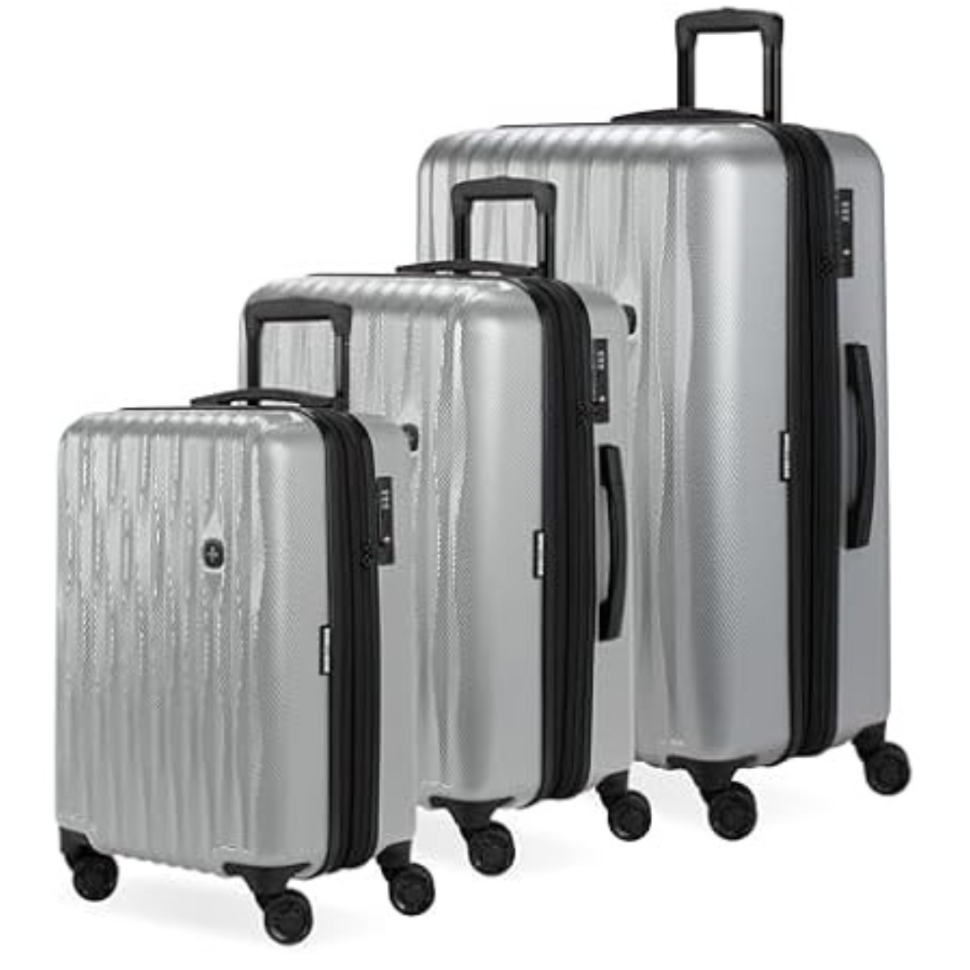 3-Piece SwissGear Energie Hardside Expandable Spinner Luggage Set (19/24/27)