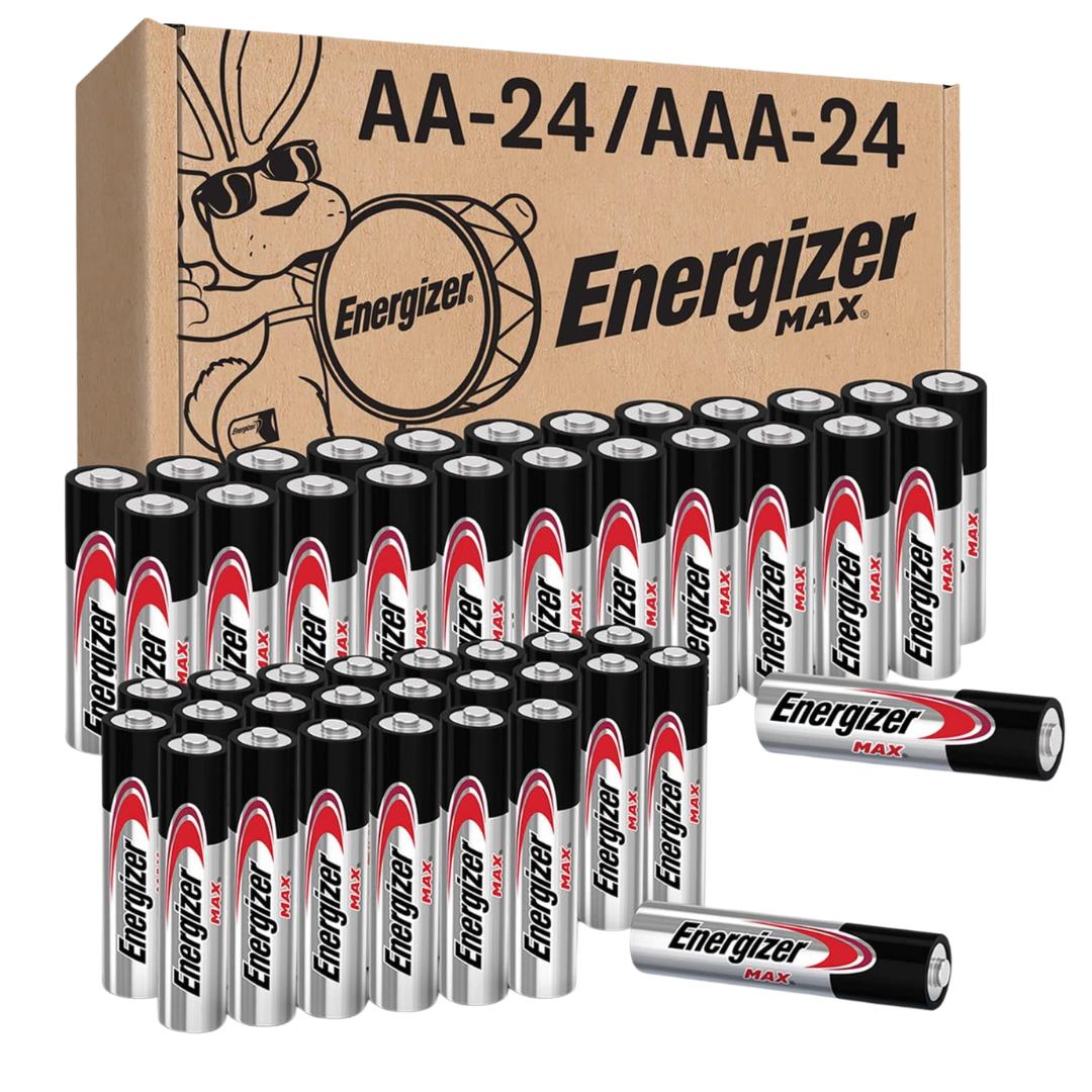 48-Count Energizer MAX Alkaline Batteries (24 AA + 24 AAA)