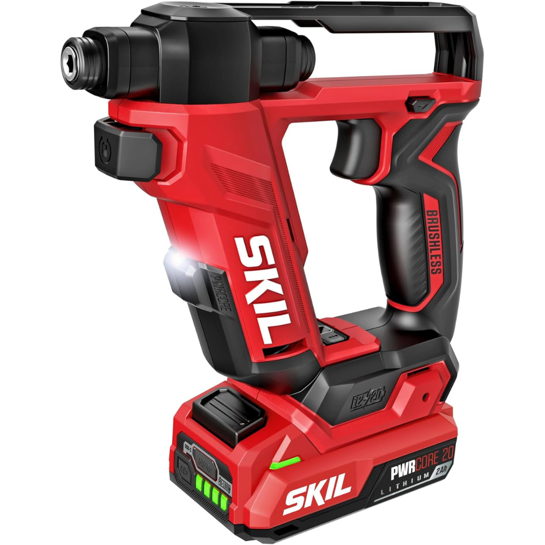 SKIL PWR Core 20 Brushless 20V Flip Drill Driver Kit W/ 2.0 Ah Battery & Charger