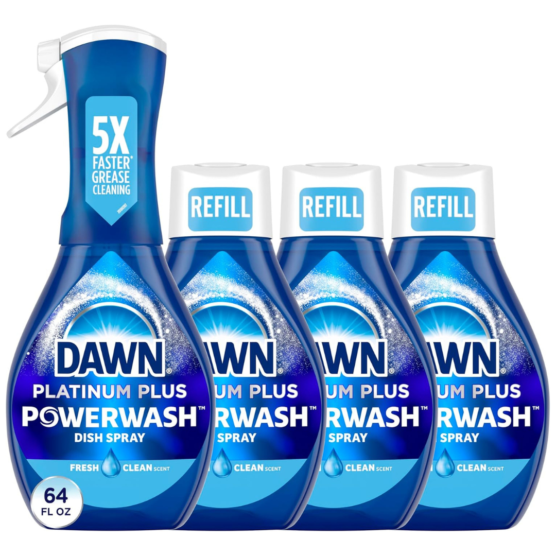 16oz Dawn Platinum Powerwash Dish Soap Spray With 3 Refills (4-Piece)
