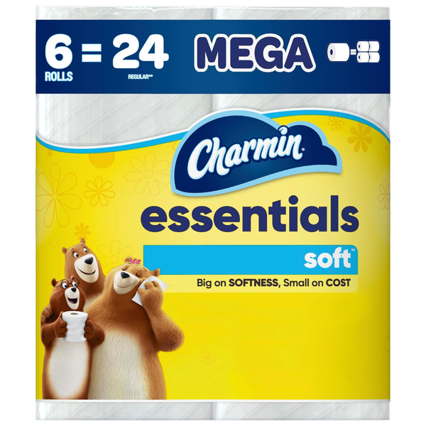 6-Count Charmin Essentials Soft Toilet Paper Mega Rolls