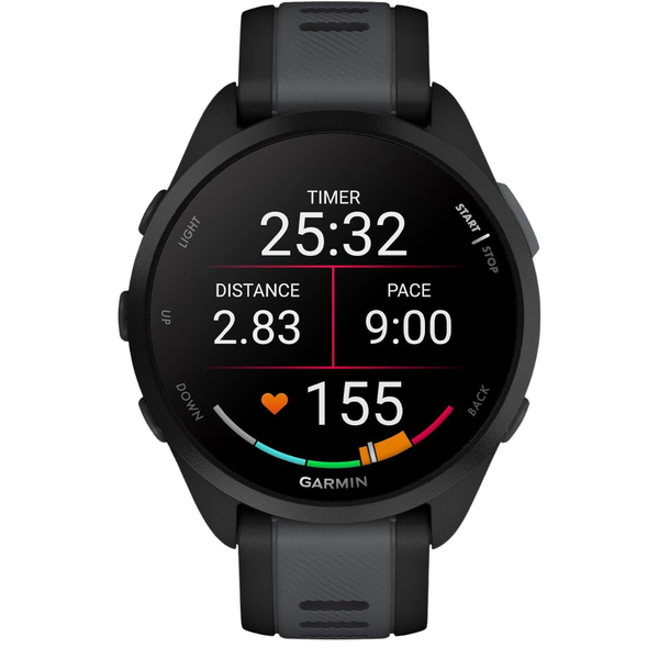 43mm Garmin Forerunner 165 GPS Running Smartwatch (Black/Gray)