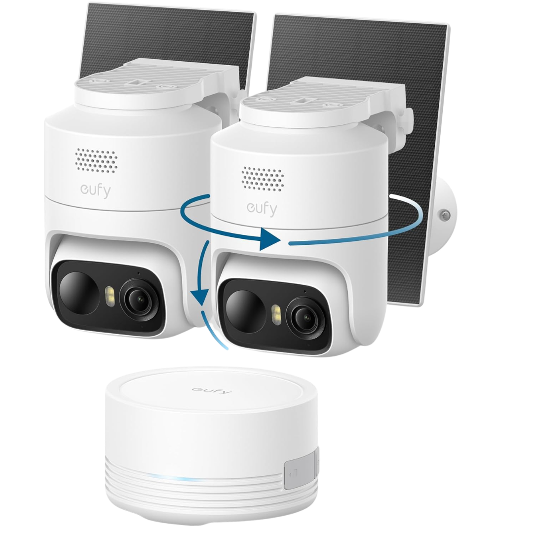 EufyCam C37 2-Cam Kit 2K Solar-Powered Wireless Outdoor Security Cameras