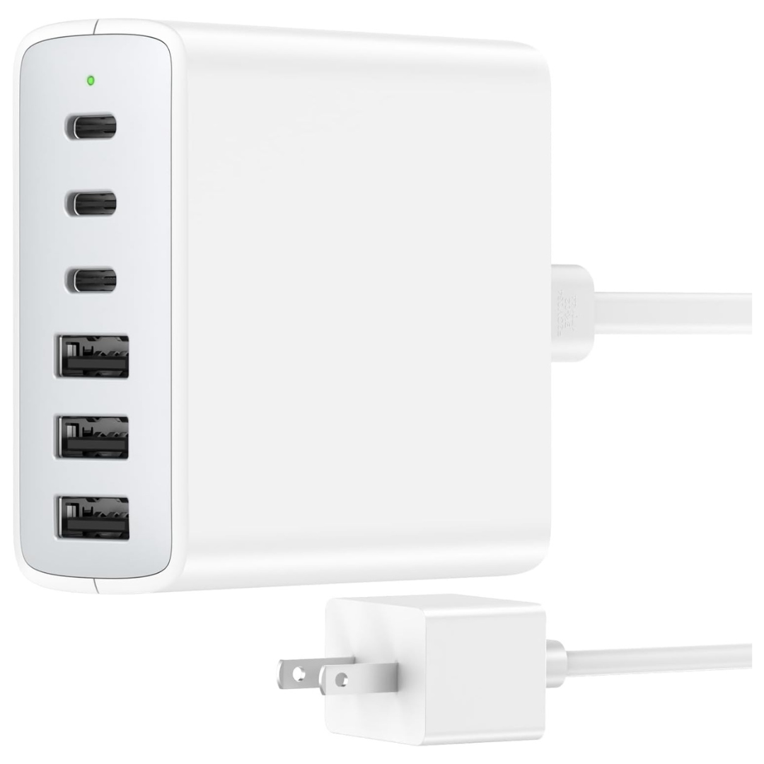 100W 6-Ports USB-C & USB-A Fast Charging Station Hub