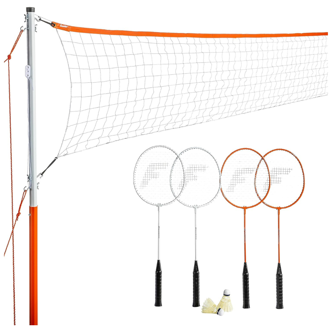 Franklin Sports Badminton Net Set W/ (4) Rackets And (2) Birdies
