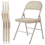 4-Pack Sweetcrispy Leather Padded Folding Metal Portable Chairs