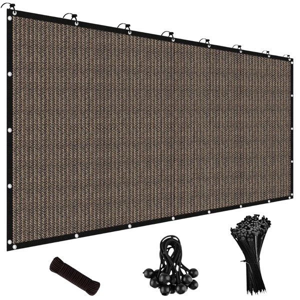 8" X 12" Mocha Sun Shade Cloth With Grommets