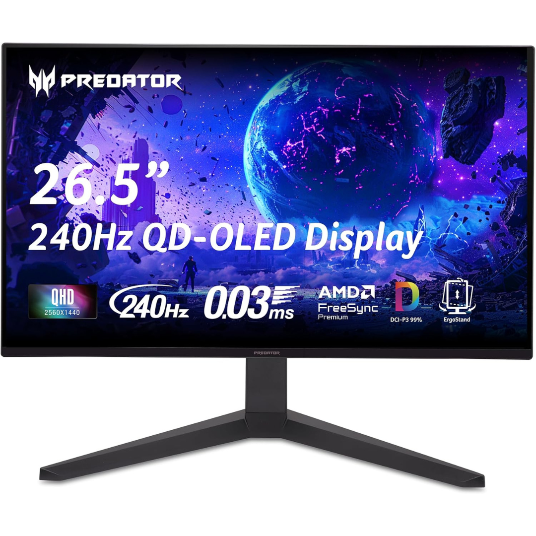 26" Acer Predator X27U WQHD 240Hz 0.03ms QD-OLED Freesync Gaming Monitor