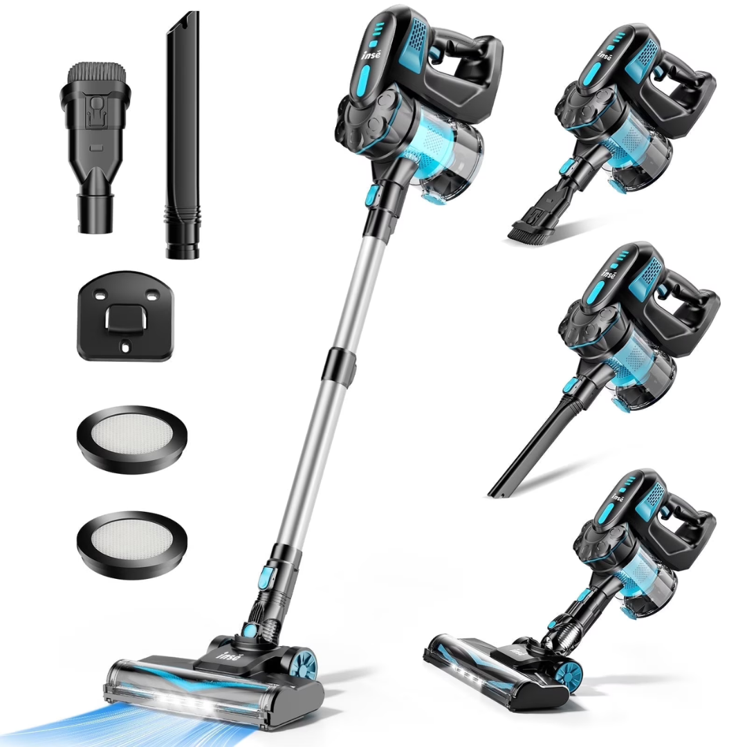 INSE 6-in-1 2200mAh Rechargeable Cordless Stick Vacuum Cleaner
