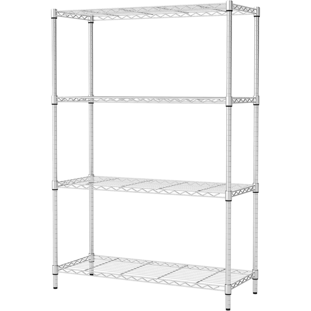 4-Tier Metal Wire Storage Shelves with Adjustable Racks