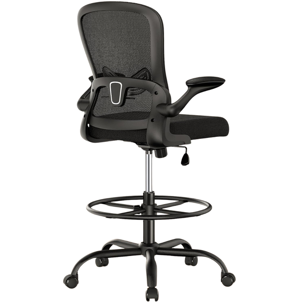 ErGear Ergonomic Drafting Standing Desk Chair With Flip-Up Armrests