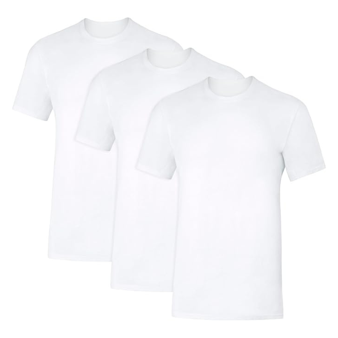 3-Pack Hanes Mens Sweat Block Crewneck Undershirts