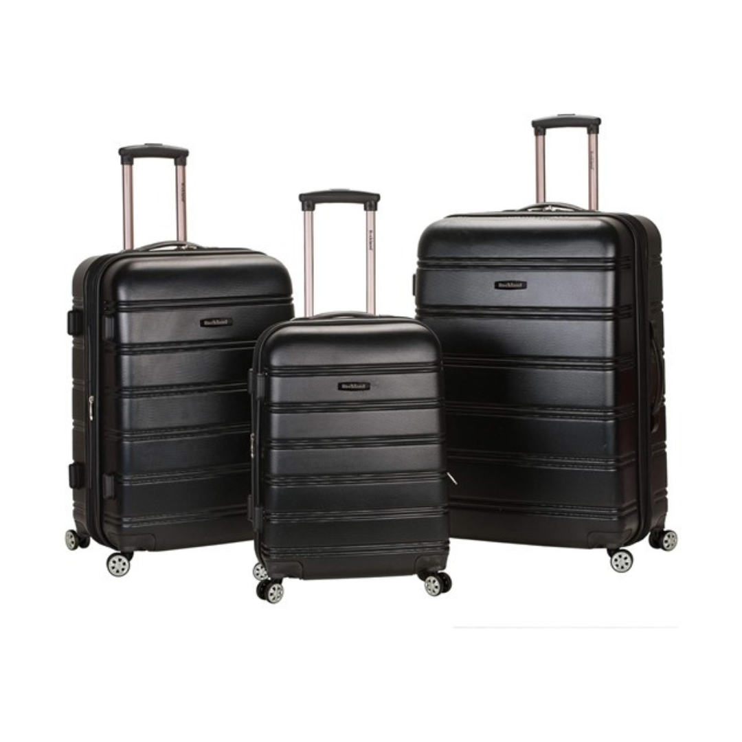 3-Piece Rockland Melbourne Spinner Wheel Luggage Set (20"/24"/28")