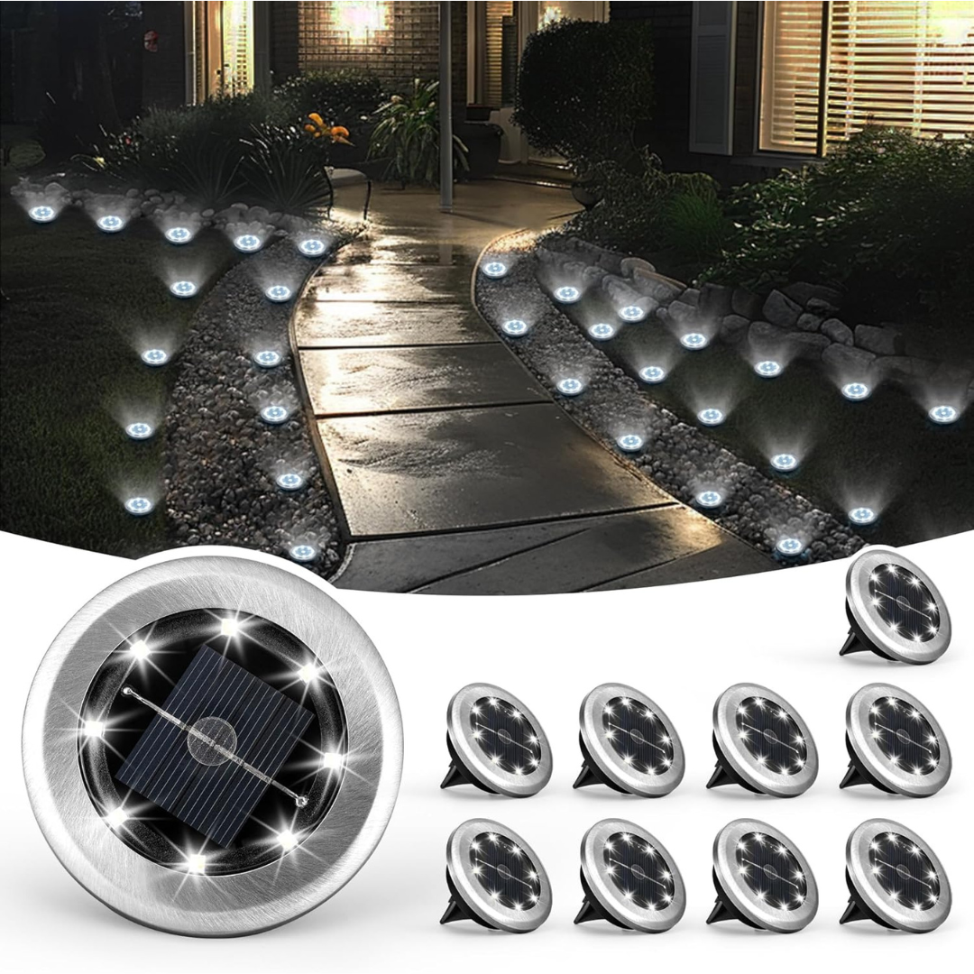 10-Pack SOLPEX Mini Solar Ground Lights (Cool White)