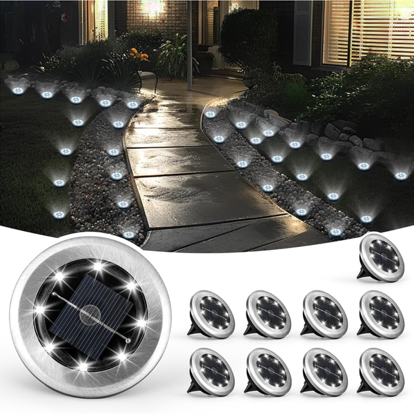 10-Pack SOLPEX Mini Solar Ground Lights (Cool White)