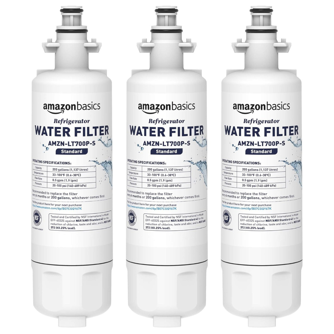 3-Pack Amazon Basics Replacement LG LT1000P Refrigerator Water Filter