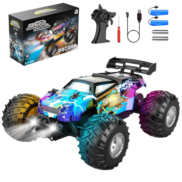 Aoneptr 2.4GHz All Terrain RC Car W/ Bodylight & 2 Rechargeable Batteries
