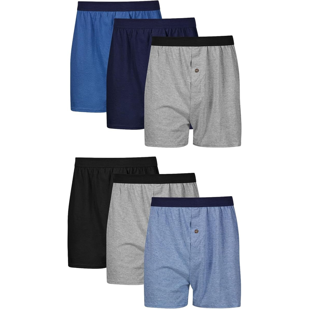 6-Pack Hanes Men's Comfortsoft Moisture-Wicking Jersey Knit Boxers (S-3XL)
