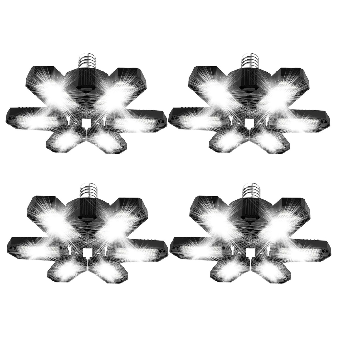 4-Pack Maliralt 120W LED 12000LM Screw In Garage Lights