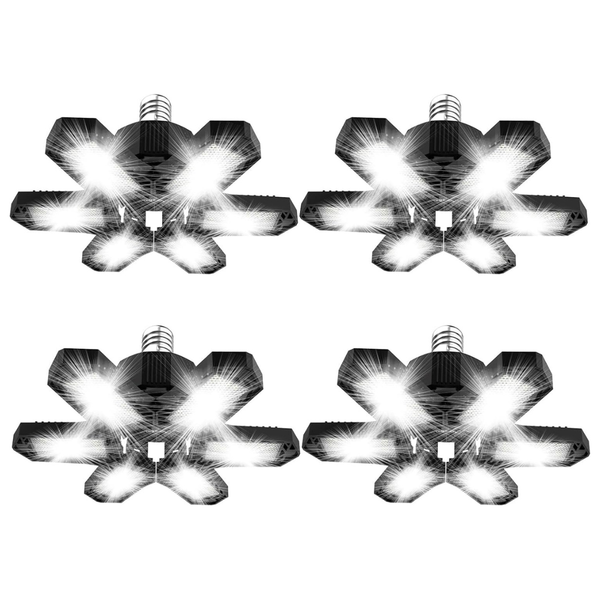 4-Pack Maliralt 120W LED 12000LM Screw In Garage Lights
