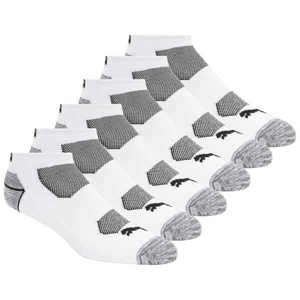 6-Pairs Of PUMA Men's Low Cut Socks (Size 10-13, White)