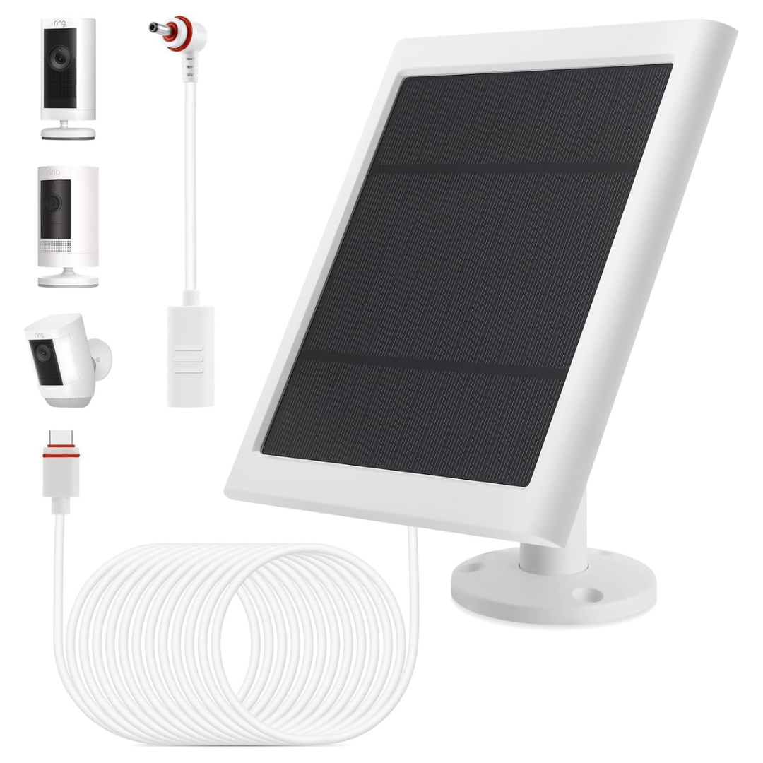 IP65 Solar Panel With 10ft Cable, Waterproof & Dustproof For Ring CamerasIP65 Solar Panel With 10ft Cable, Waterproof & Dustproof For Ring Cameras