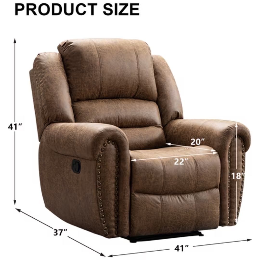 Bonzy Home Comfortable Arms and Back Single Reclining Chair Sofa