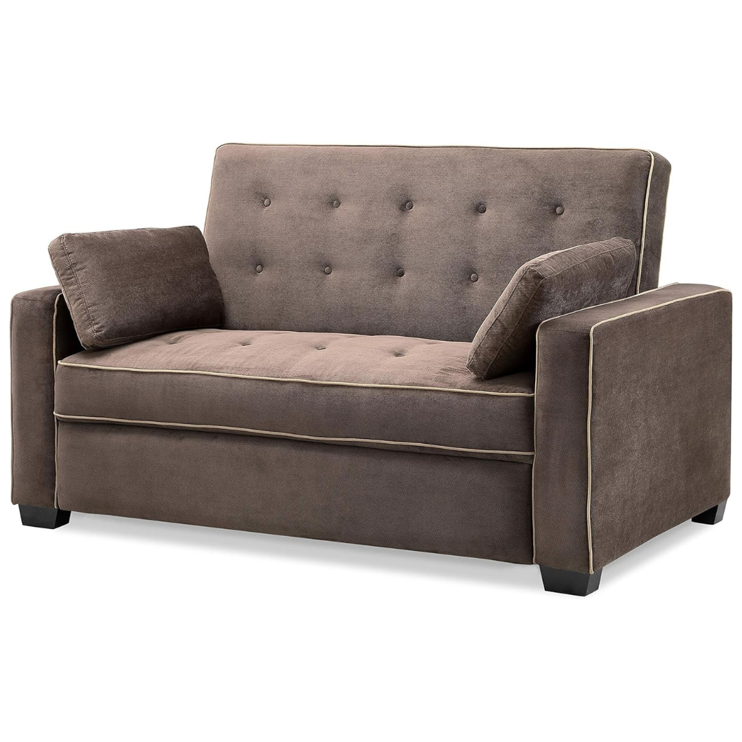 Serta Ainsley Loveseat With Queen Size Pull Out Sleeper Microfiber