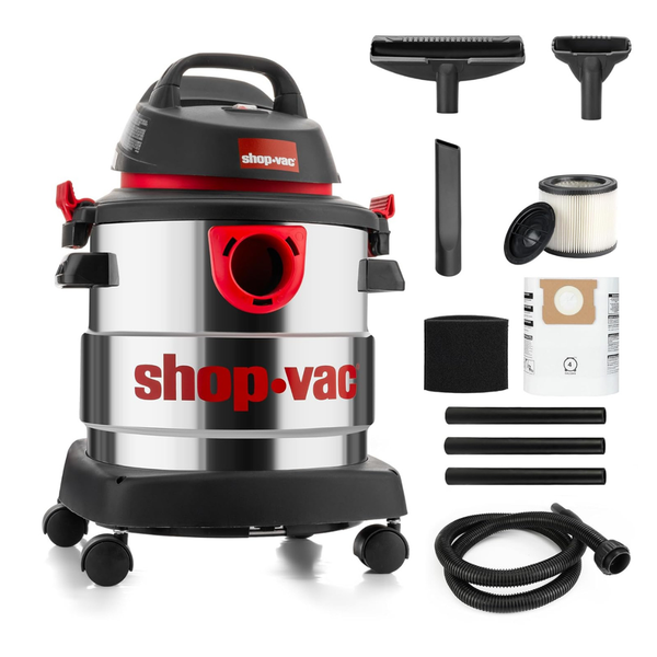 Shop-Vac 5-Gallon 4.5 Peak HP Stainless Steel Wet/Dry Vacuum With 7-Ft Hose