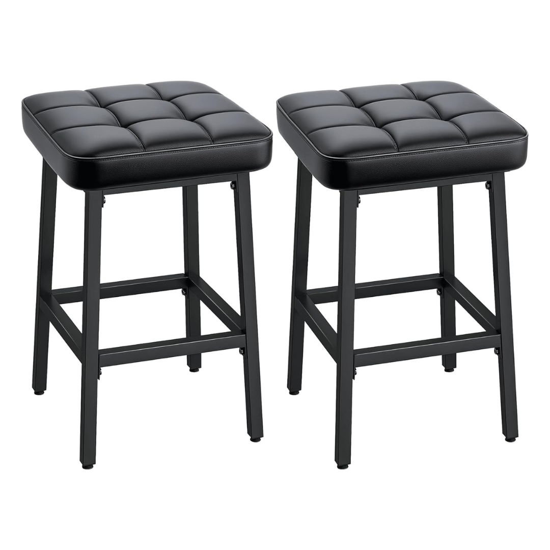2-Pack VECELO Modern Counter Height 24" Bar Stools Set