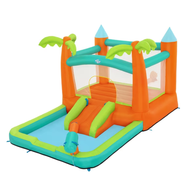 H2OGO! Kids Tropical Outdoor Inflatable Mega Bouncer With Splash Pool