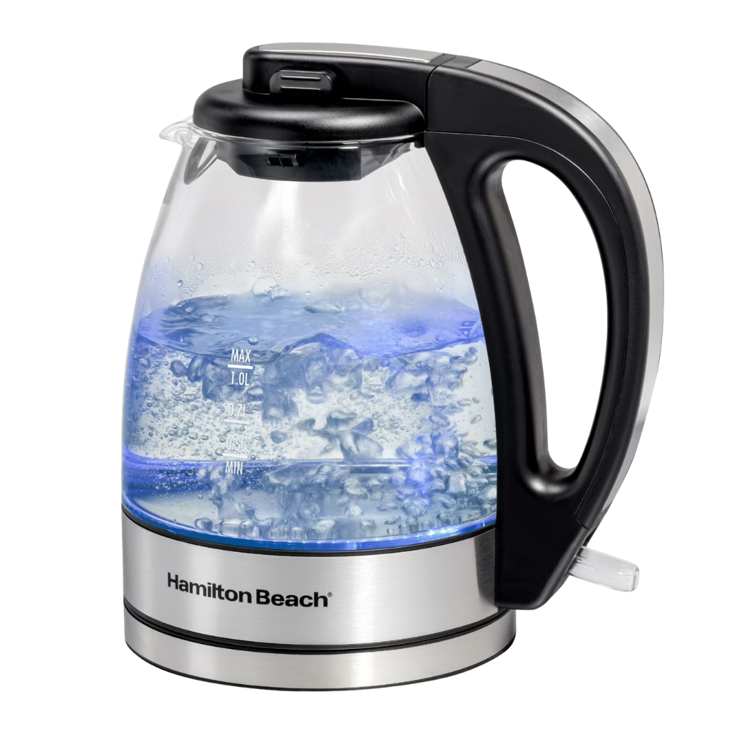 1L Hamilton Beach 1500W Glass Electric Tea Kettle