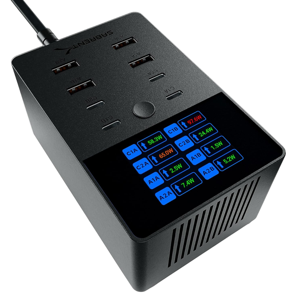 252W 8-Port USB-C & USB-A Desktop Charging Station With LCD Display